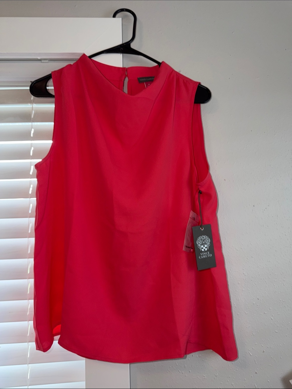 Vince Camuto Hot Pink Sleeveless Cowl Neck Blouse